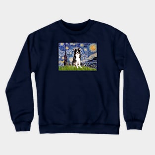 Starry Night Adaptation with a Border Collie Crewneck Sweatshirt